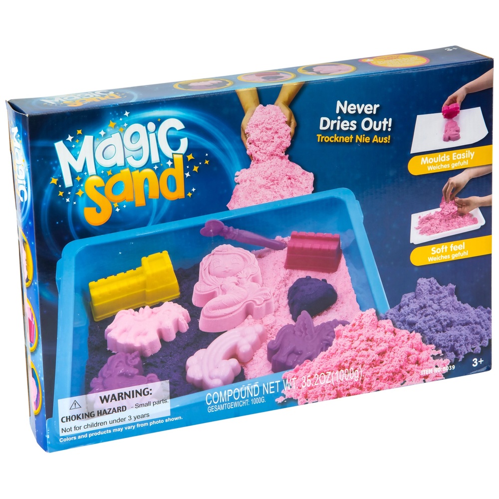 Magic Sand Fantasy Knetsand kinetisch mit Förmchen und Sandspielzeug
