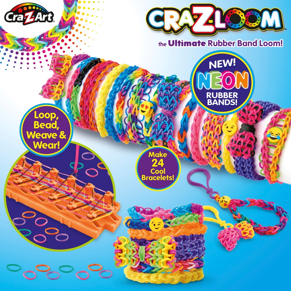 Amazon.com: Momo's Den Rubber Band Bracelet Kit Bracelet Making kit Rubber  Band 12100+ Loom Bracelet Kit, Big Giftable Case with Premium Quality  Accessories, 28 Unique Bright Colour Bands, Refill Kit Boy &