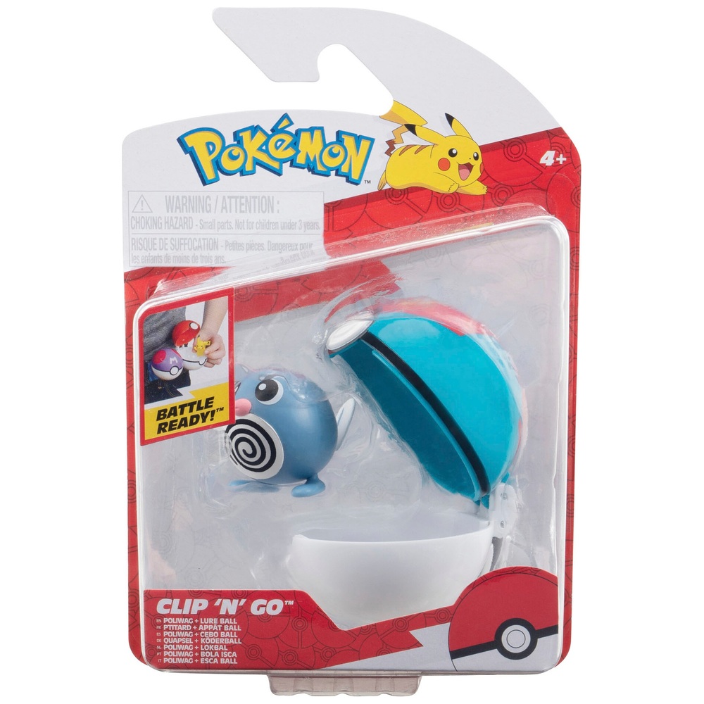 Pokémon Clip 'N' Go Poliwag and Lure Ball | Smyths Toys UK