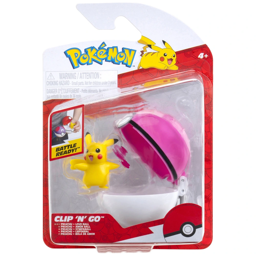 POKÉMON CLIP N Go Pikachu And Poke Ball Figure Battle Ready Brand New