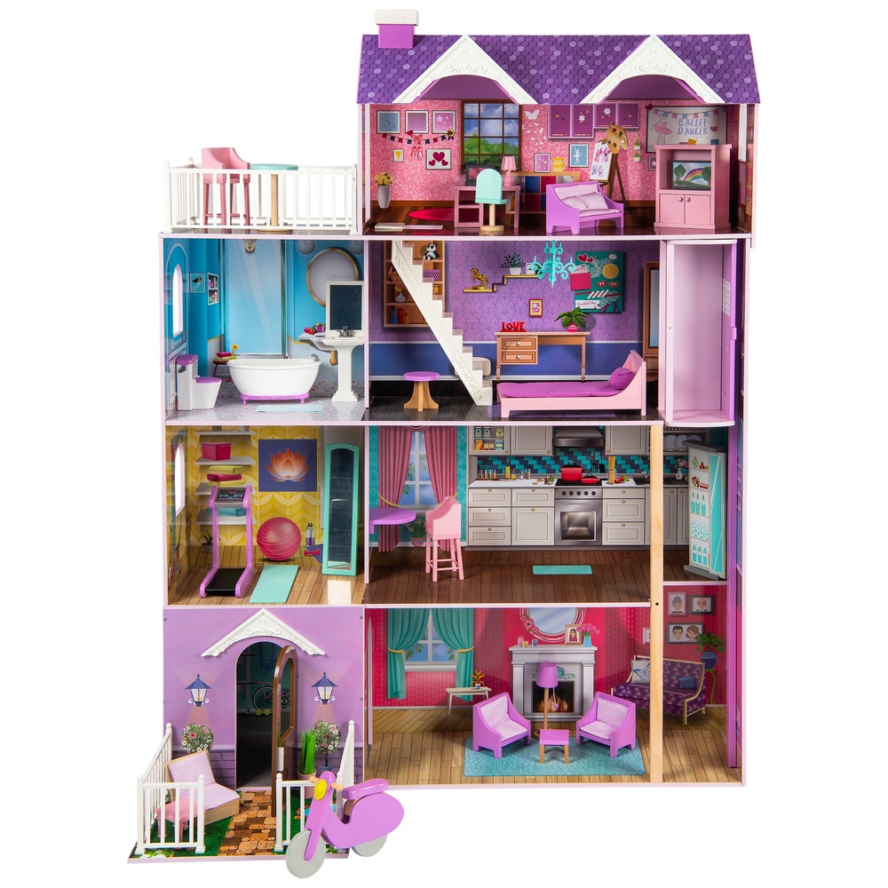 Maison de poupée en bois 1:6, Maison de poupée en bois, Maison de poupée  miniature 4 étages, Kit de maison de poupée -  Canada