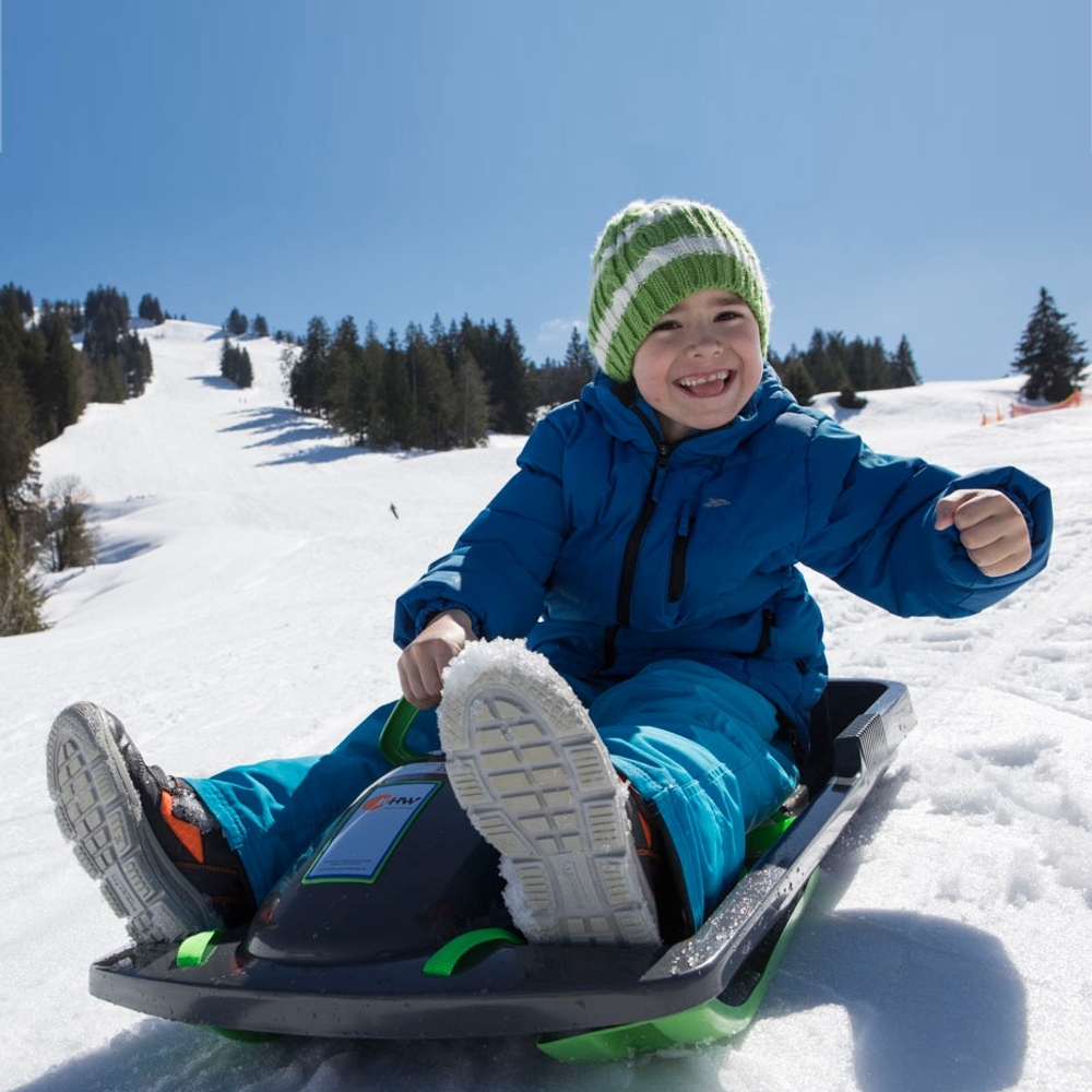 KHW Lenkbob Schlitten für Kinder Snow Fox mit Lenkrad und Bremse anthrazit