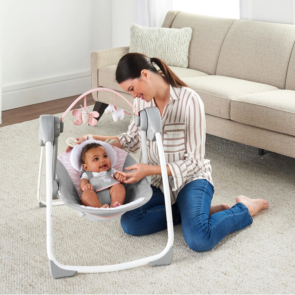 Ingenuity Comfort-2-Go Portable Baby Swing Flora Smyths Toys UK