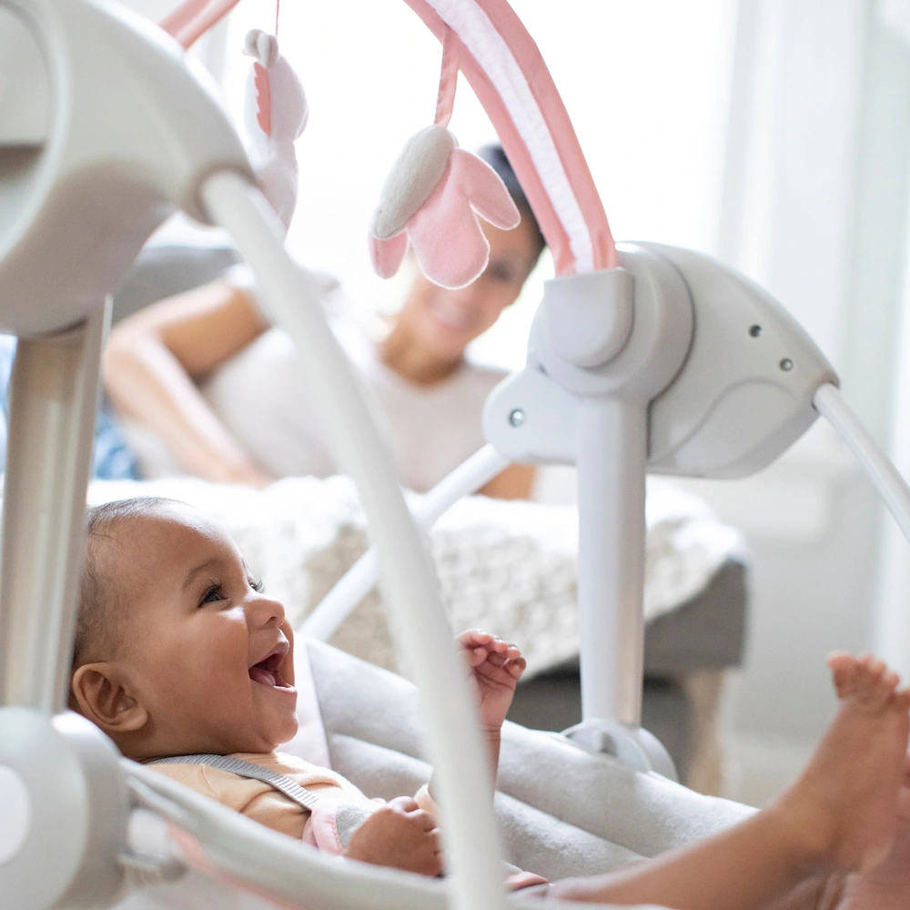 Ingenuity Comfort-2-Go Portable Baby Swing Flora Smyths Toys UK