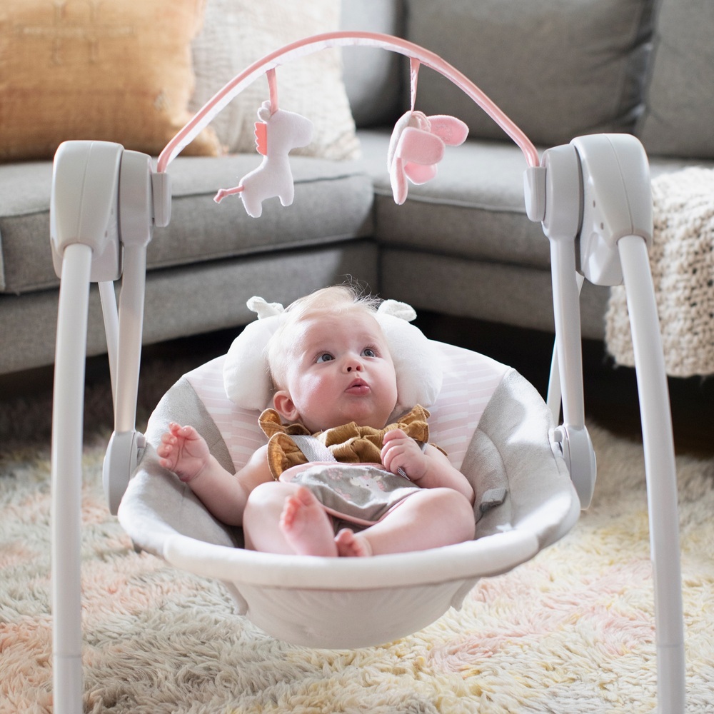 Ingenuity Comfort 2 Go Portable Baby Swing Flora