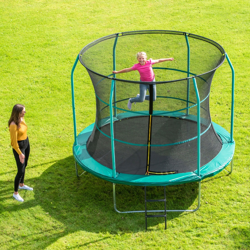 Turbine houder Onderdrukking GSD outdoor trampoline rond met net 305 cm | Smyths Toys Nederland