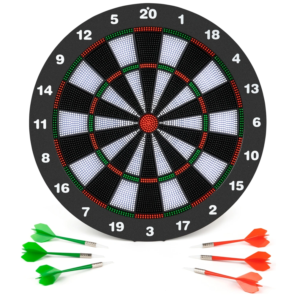 Jeu fléchettes, avec Jeu de fléchettes électronique Ecran LCD et 6 fléchettes, 18 Conseils