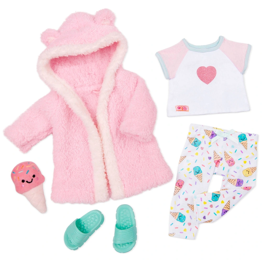 Our Generation Clothes Pyjamas and Plush Ice Cream Dreams Doll Outfit