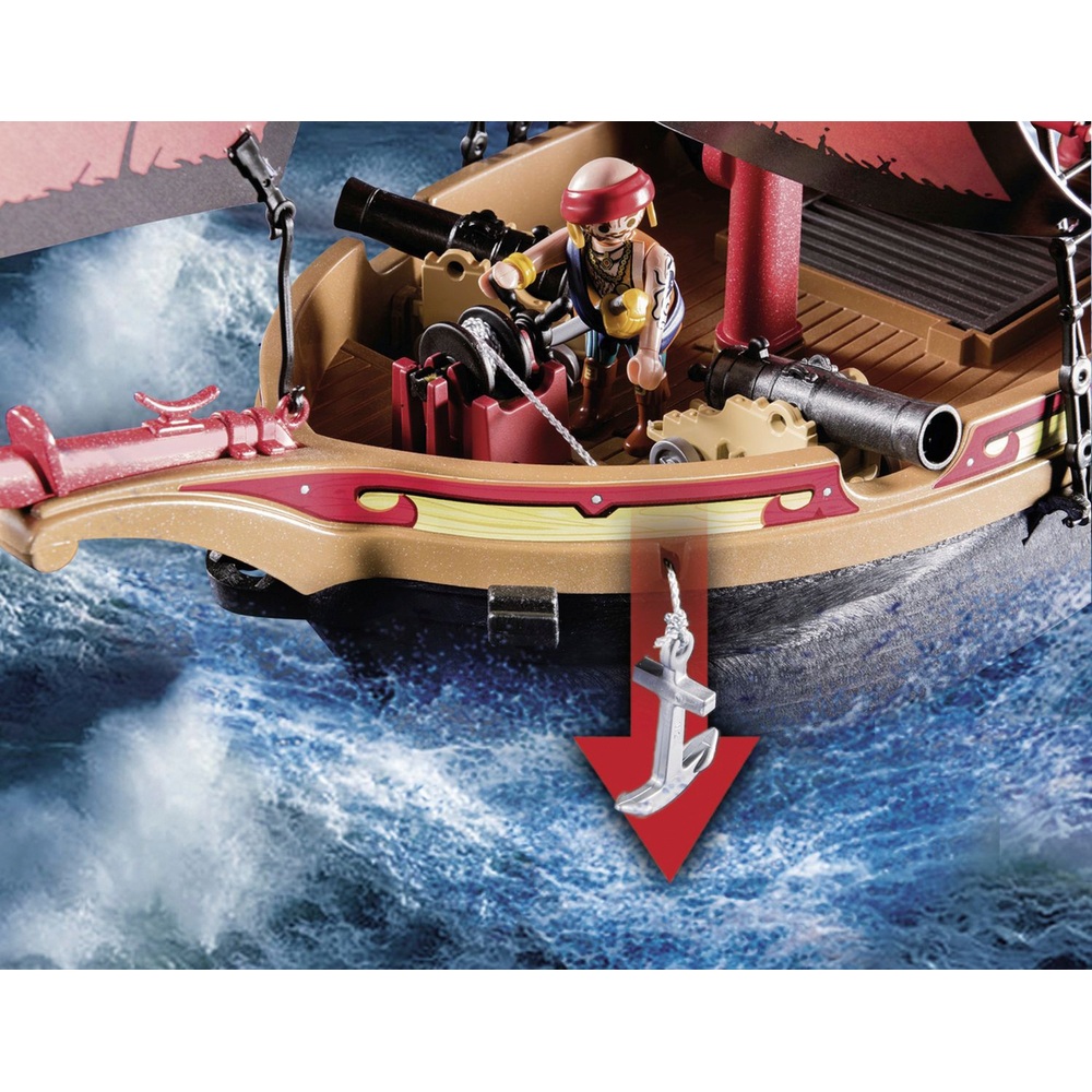 Playmobil 70411 Pirates Large Floating Pirate Ship with Cannon : Toys &  Games 
