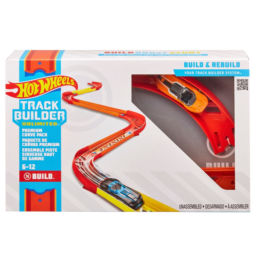 hot wheels track builder turn it curved track set f