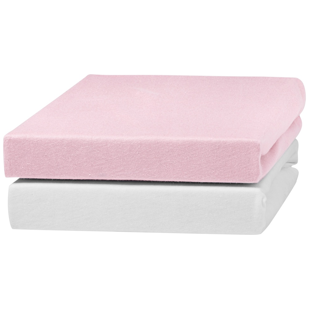Bereiken Alfabetische volgorde Dusver Jersey hoeslaken 70 x 140 cm set van 2 wit/roze | Smyths Toys Nederland