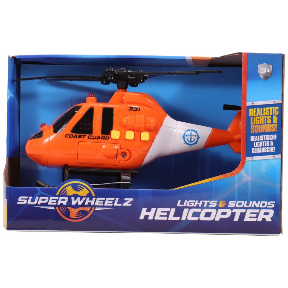 Super Wheelz Lights and Sounds Coast Guard Helicopter | Smyths Toys Ireland