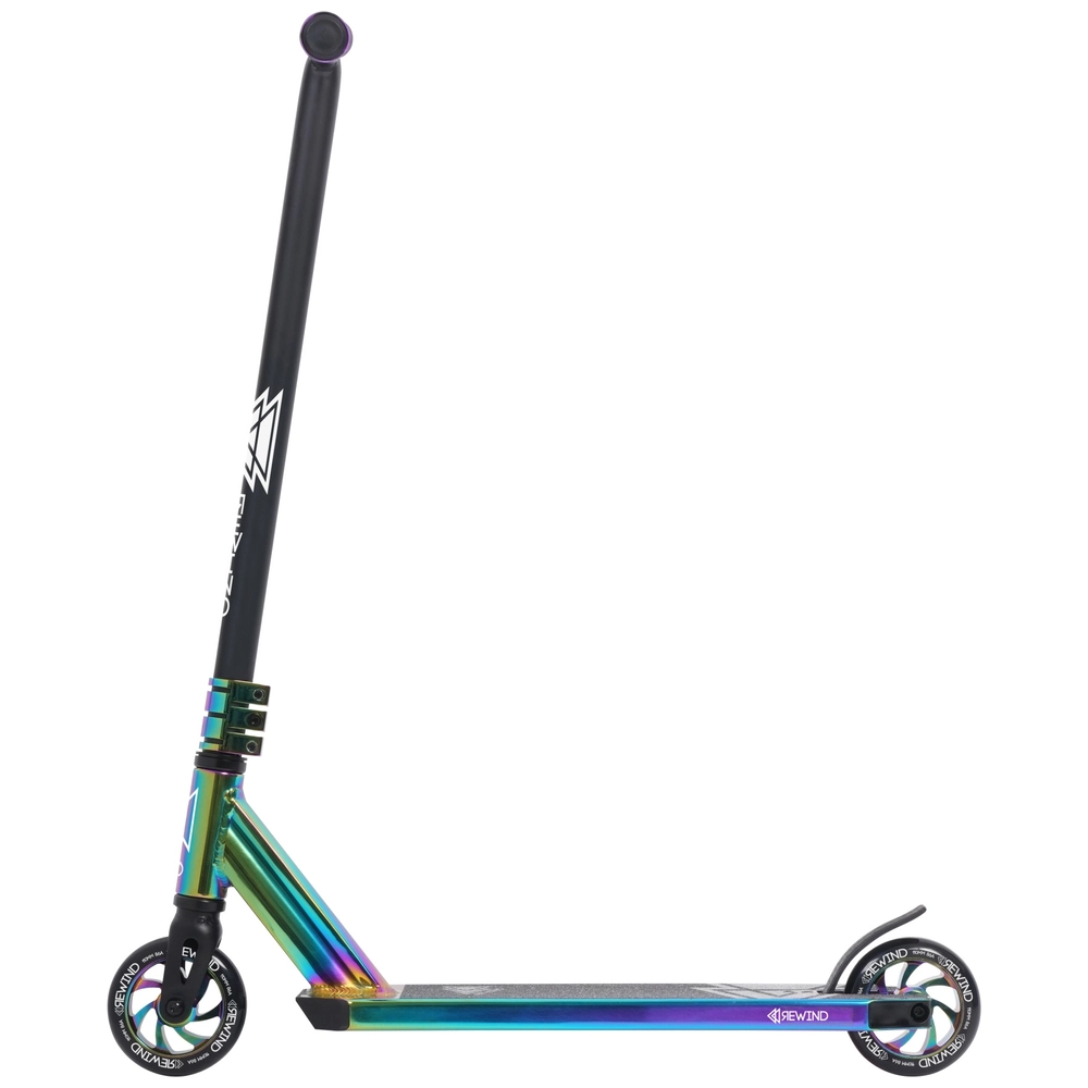 S'COOL Flax 8.6 Stuntstep Kinderstep - Flash Gold, Blauw & Regenboog Kleuren