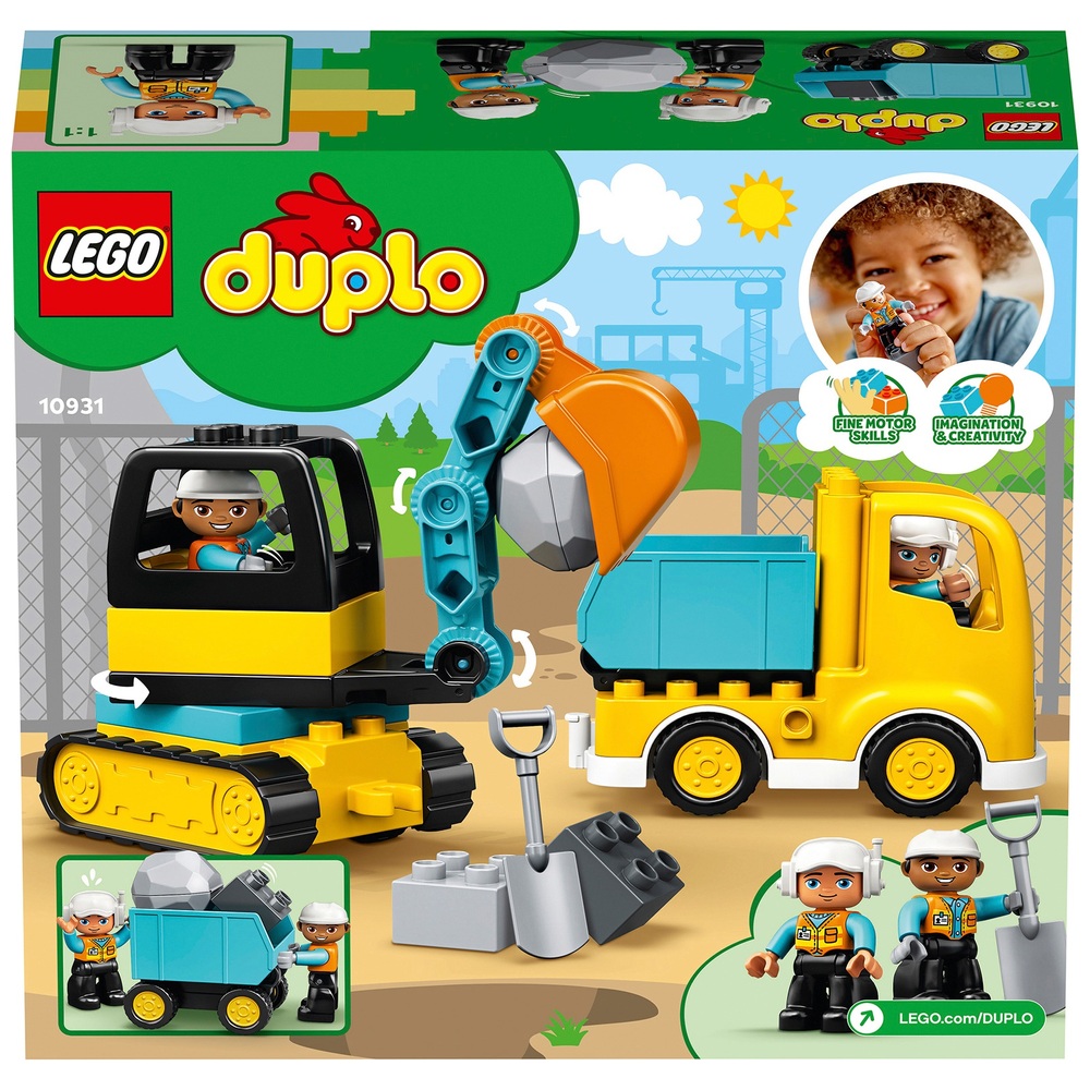 LEGO 10931 DUPLO Le Camion Et La Pelleteuse, Engin de chantier Jouet Pour  Les Enfants De 2 ans et + - ADMI