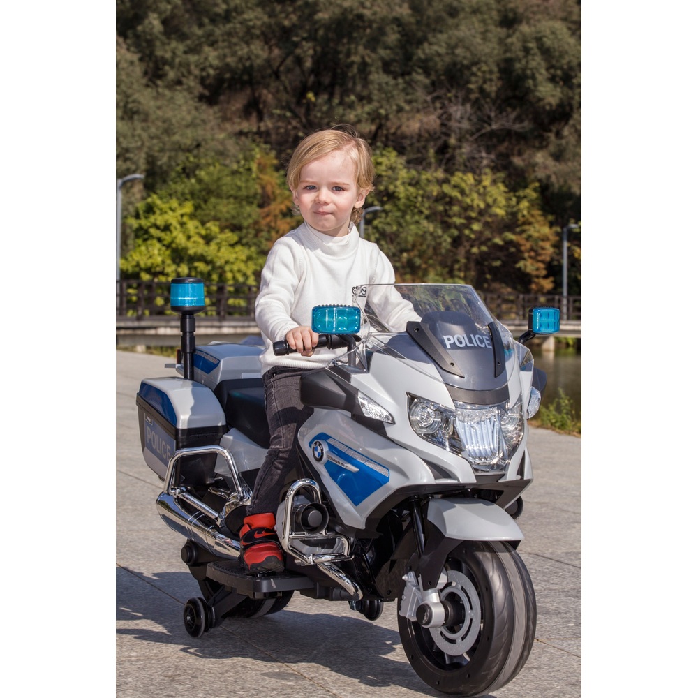 Polizeimotorrad BMW R 1200 Elektrofahrzeug für Kinder 12 V blau