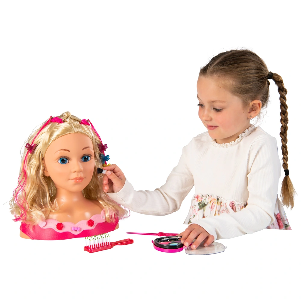 Tête à Coiffer Et Maquiller Pour Enfant – 59 Pièces, Poupée Blonde, Accessoires Coiffure Maquillage