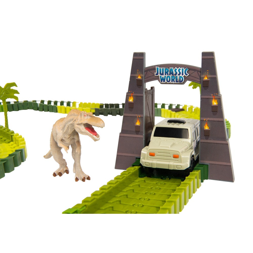♥ 148pcs Magic Track Flex Car Rennbahn Jurassic Dinosaurier inkl Spielmatte WOW 