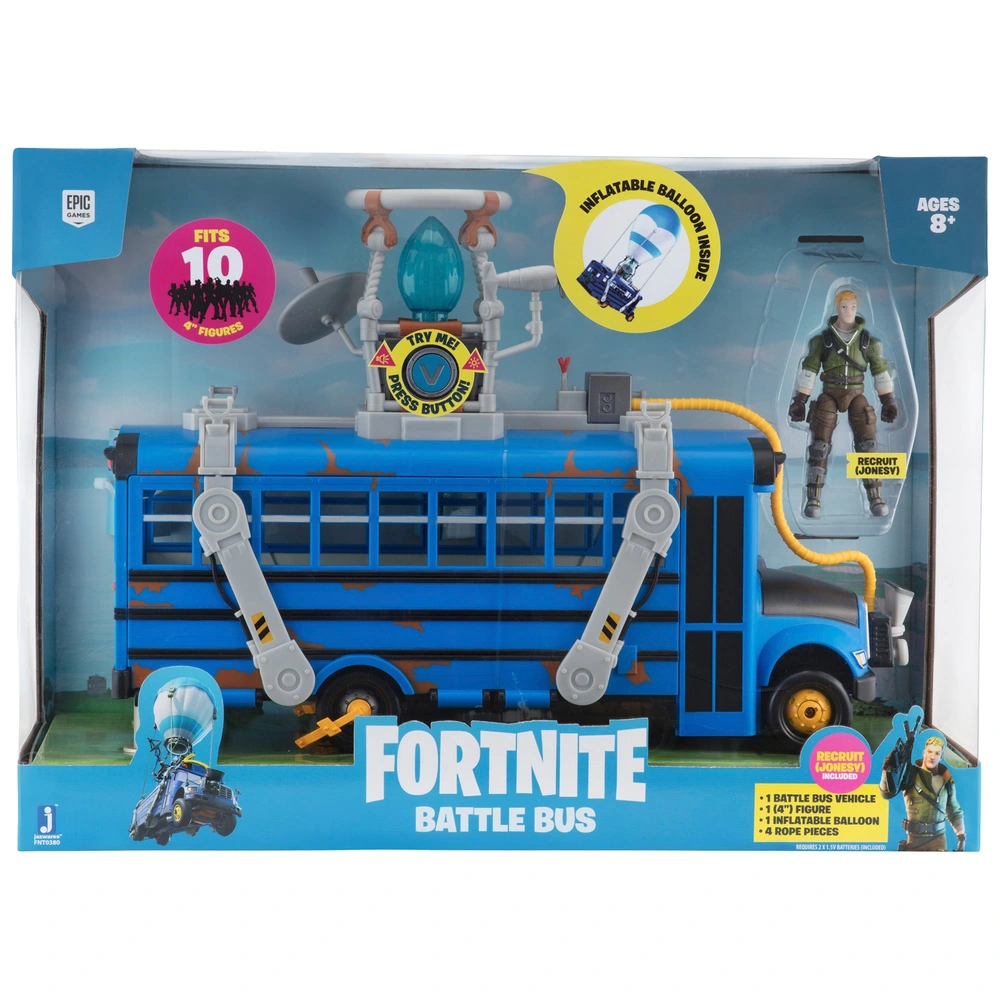 Fortnite Battle Bus with Jonesy Figure Smyths Toys UK