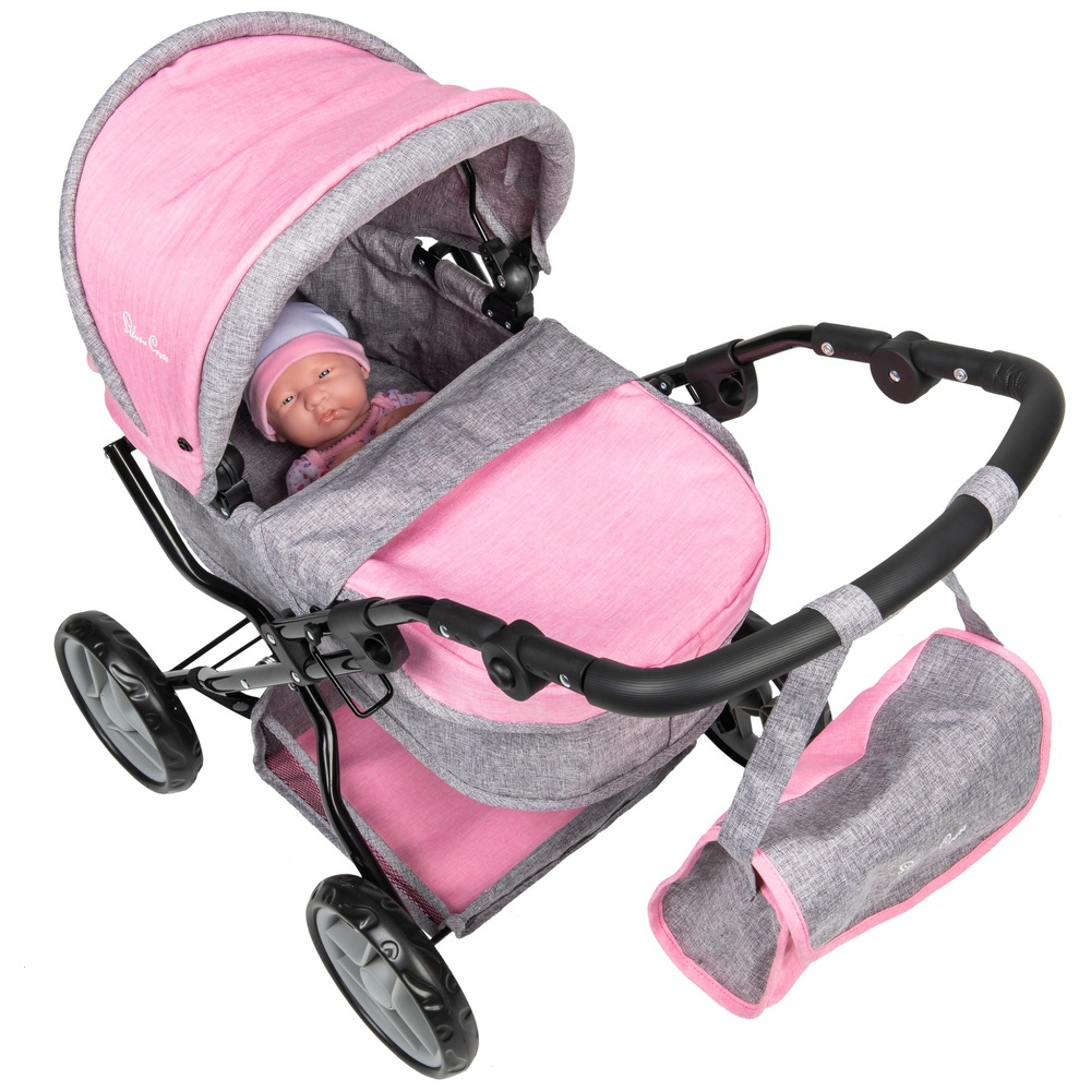 pink silver cross dolls pram