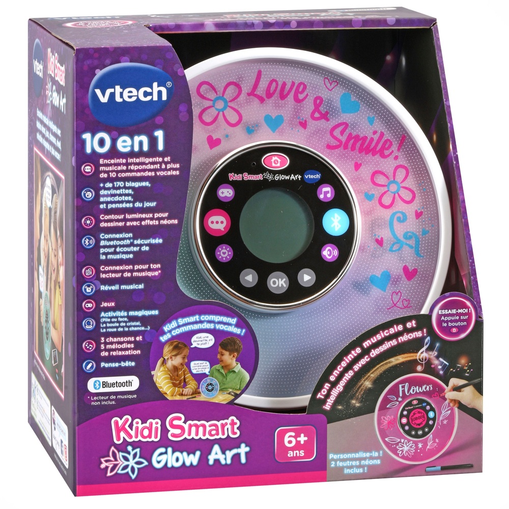 VTECH - KIDI Smart Glow Art - Enceinte et Réveil Rose EUR 75,41