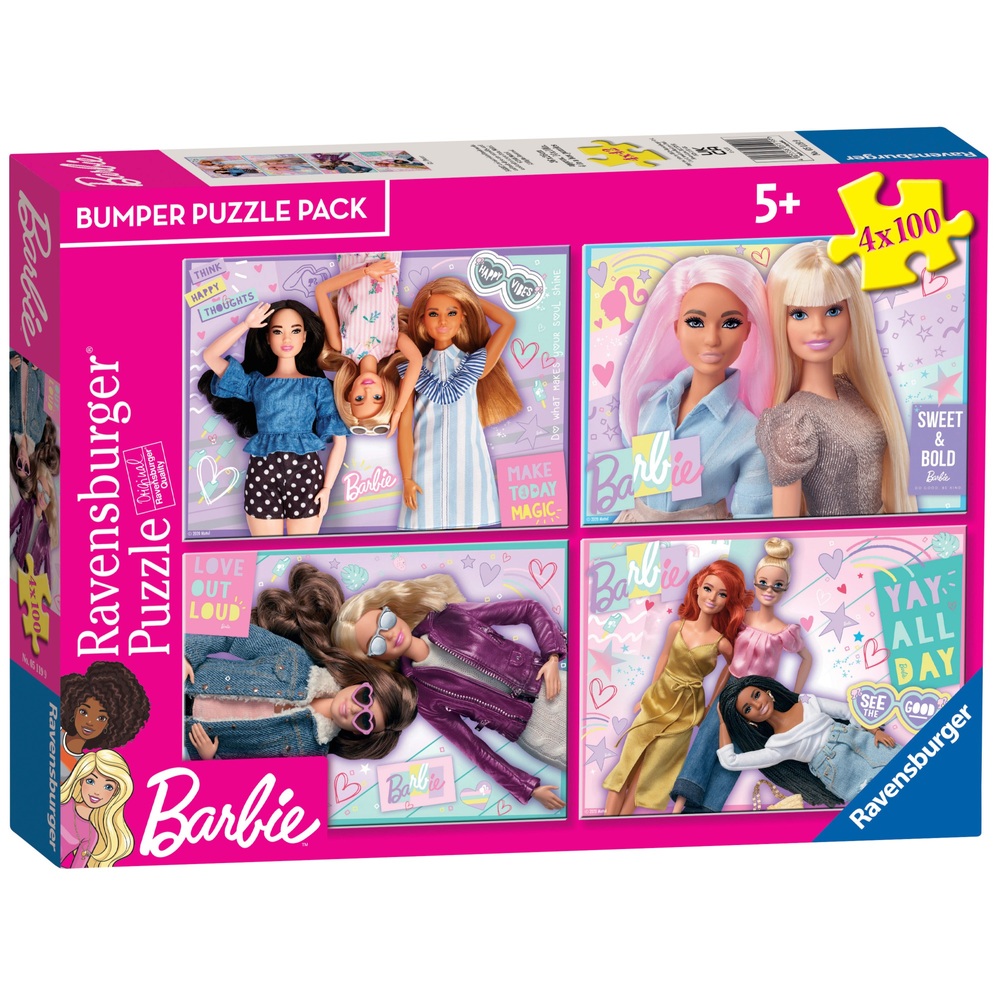 Maryanne Jones Opname Onschuldig Ravensburger Barbie 4 x 100 Piece Jigsaw Puzzle Bumper Pack | Smyths Toys  Ireland
