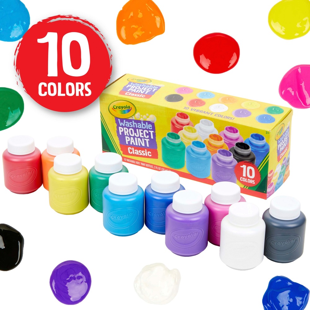Peinture enfant Crayola Boîte 10 pots de peinture lavable