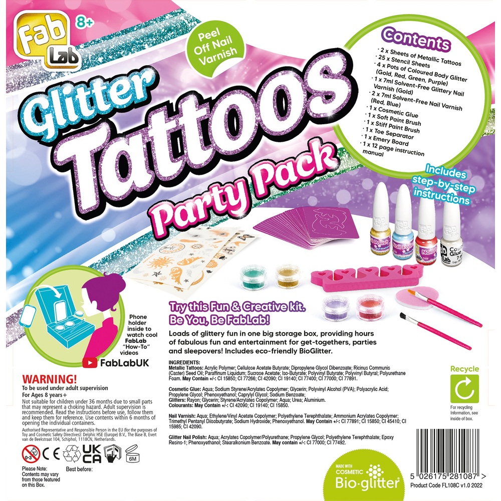 FAB LAB GLITTER TATTOO MEGA PACK