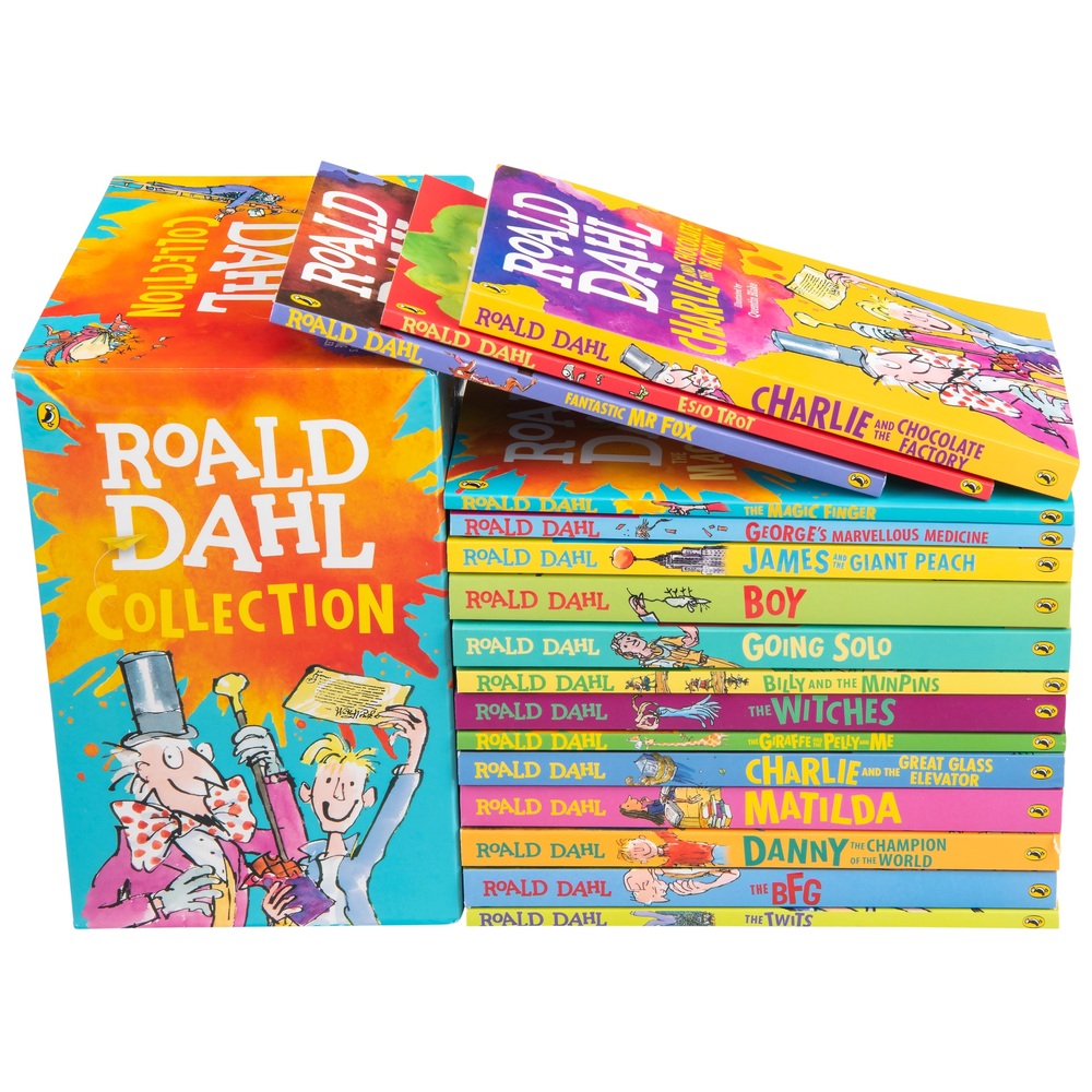 Roald Dahl Collection: 8 Book Box Set (includes Matilda, Charlie and the  Great Glass Elevator, Charlie and the Chocolate Factory, Fantastic Mr. Fox,  George's Marvelous Medicine, James and the Giant Peach, The