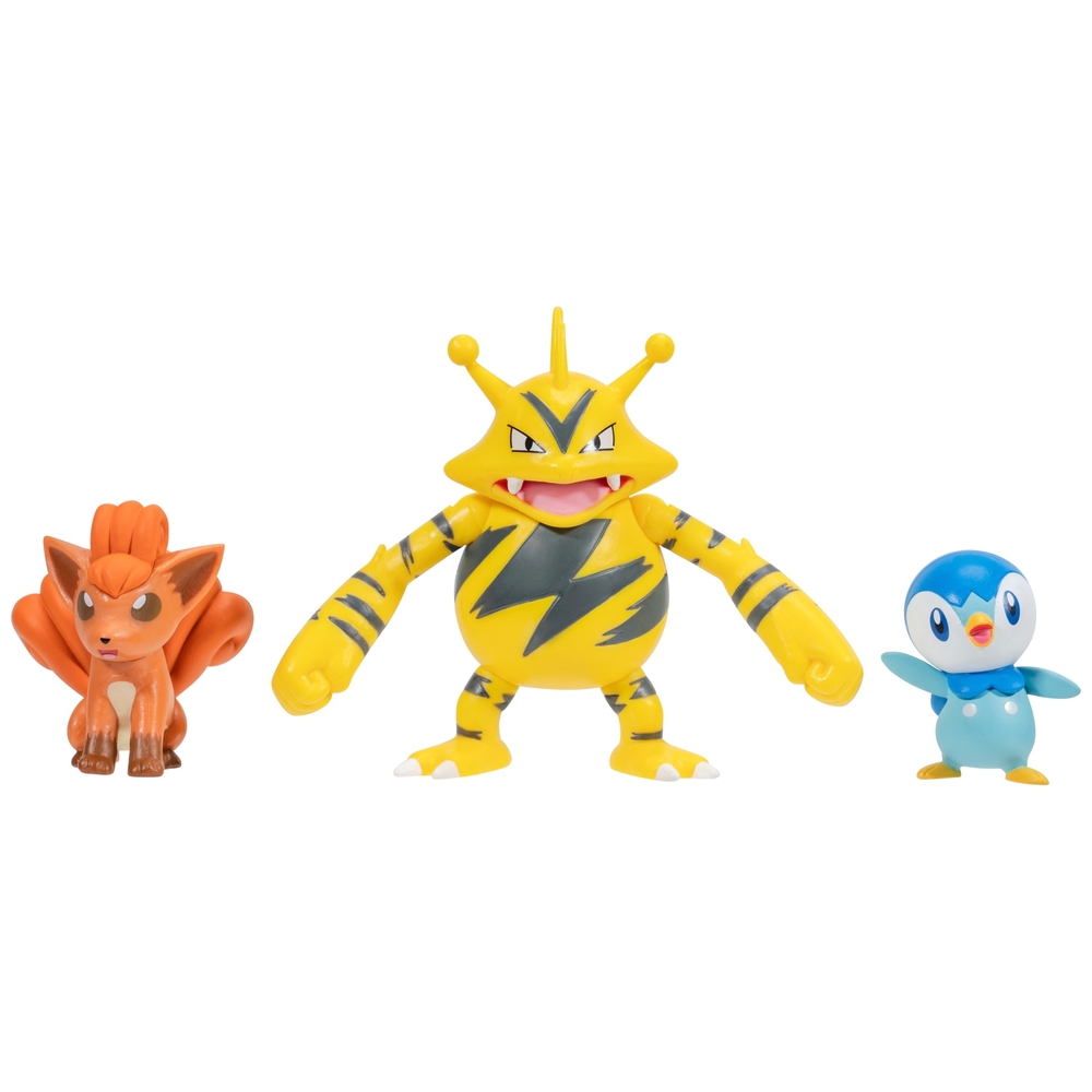 Pokémon Battle Figure 3-Pack (Piplup, Vulpix, Electabuzz) | Smyths Toys UK