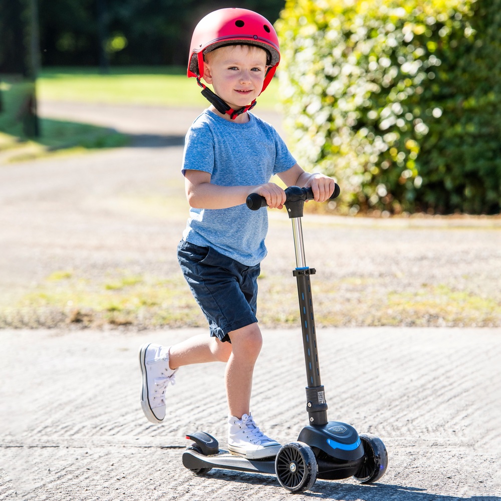 KIND-SCOOTER Qualität Kinder Roller Mini Scooter mit LED Licht Tretroller Blau 