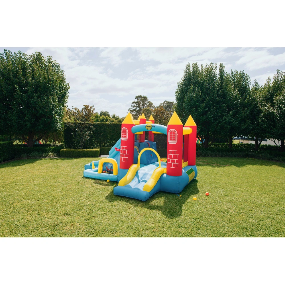 Inflatable Bounce House With Slide & Ball Pit - Kids Bouncy Castle, 9.3x8.2x5.4ft, Includes Blower & Ocean Balls