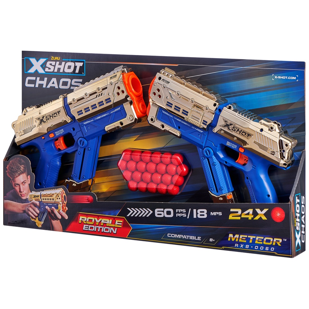 Blaster X-SHOT HAWK EYE GOLDEN avec 16 fléchettes