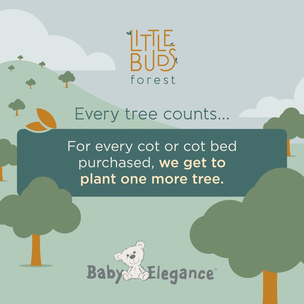 Baby Elegance Elle Sustainable Solid Wood Cot with Teething Rails in