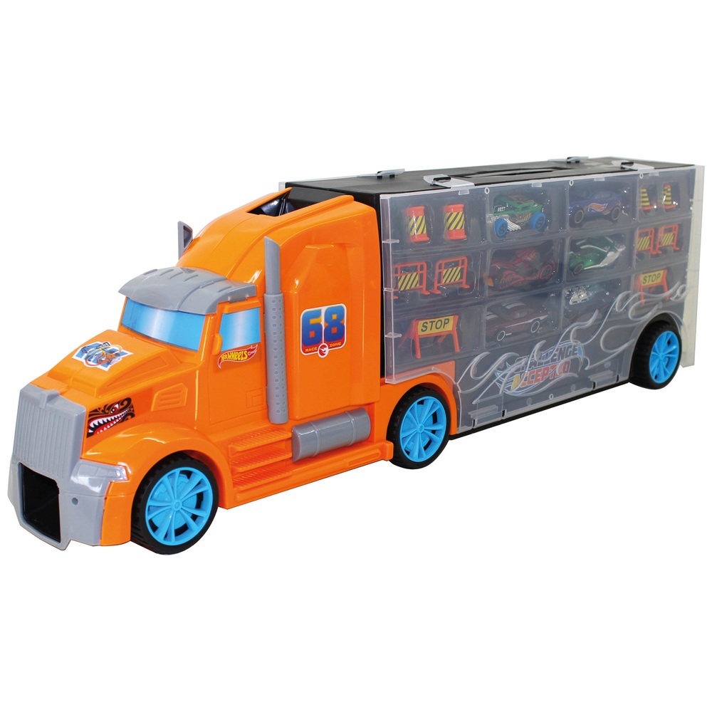 Hot Wheels - Camion Transporteur avec 6 Véhicules - Modèle