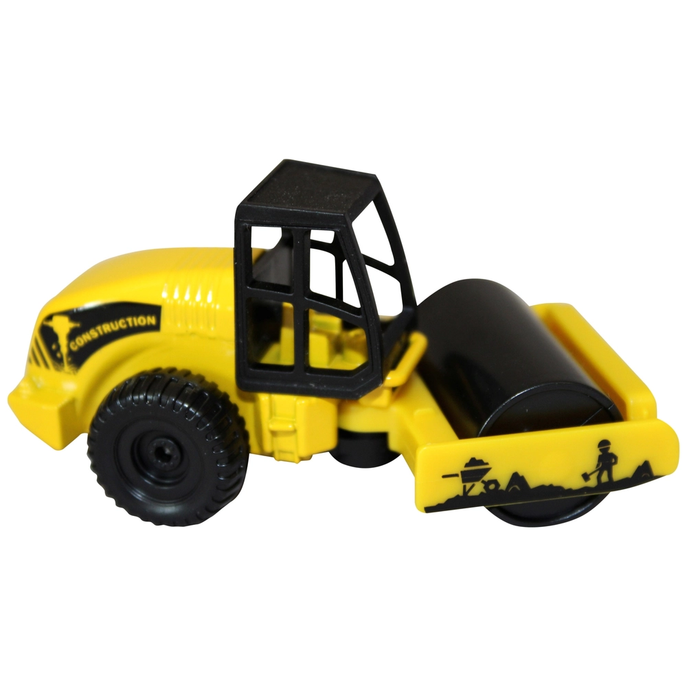 Rouleau Compresseur Jouet – ABS – 24,5 X 12,5 X 10,5 Cm – Gyrophare, Cabine – Dès 3 Ans – Construction