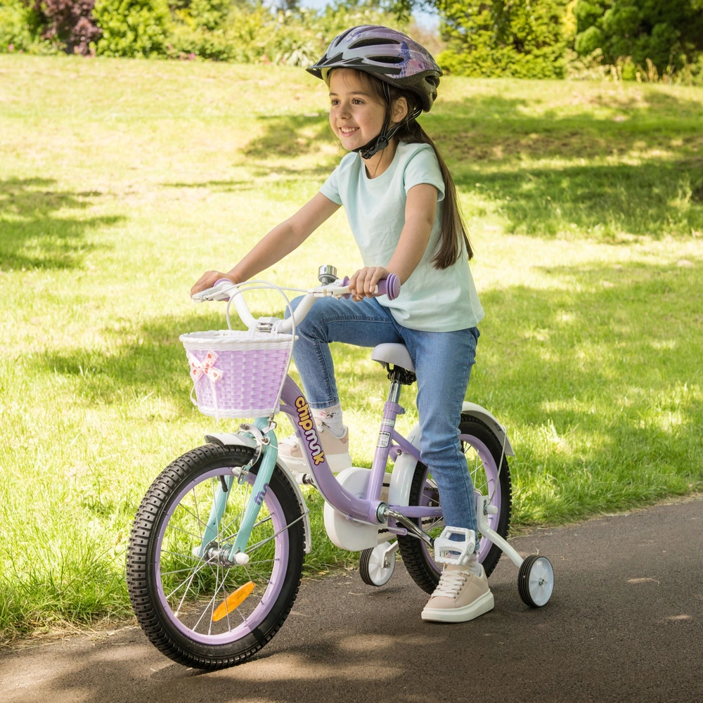 16 Inch Chipmunk Lollipop Bike with Basket Purple Smyths Toys