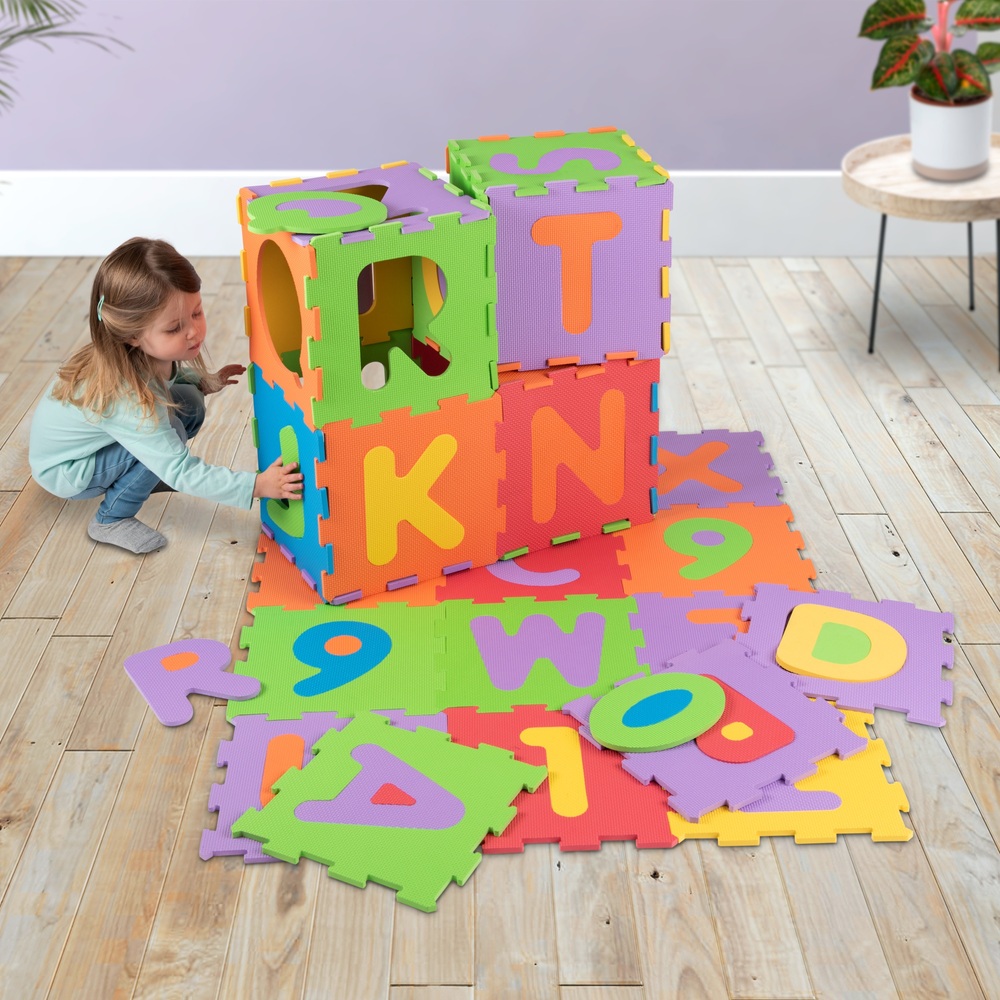 debieborahtoys Alphabet Puzzle Play Mat Kids Foam Puzzle Floor Play Mat with Shapes & Colors or Numbers & Alphabets 