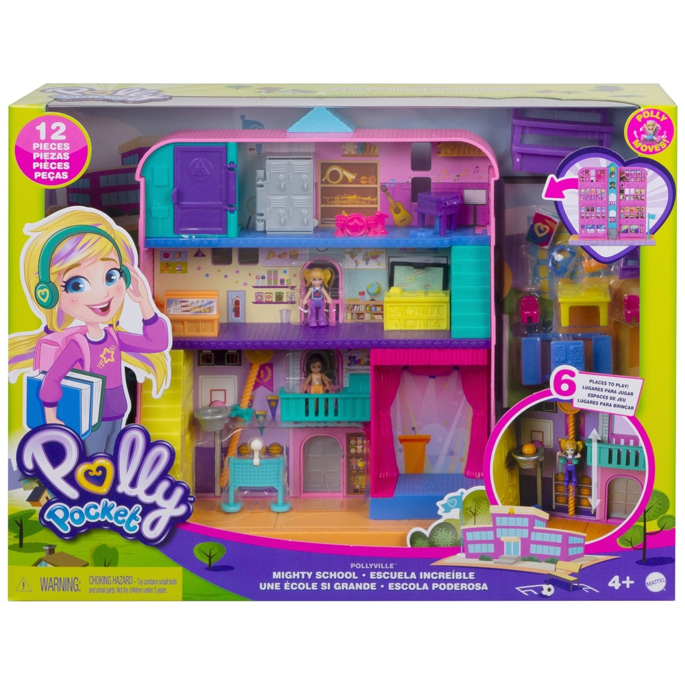 Polly Pocket Pollyville Mighty Middle School Playset | Smyths Toys UK