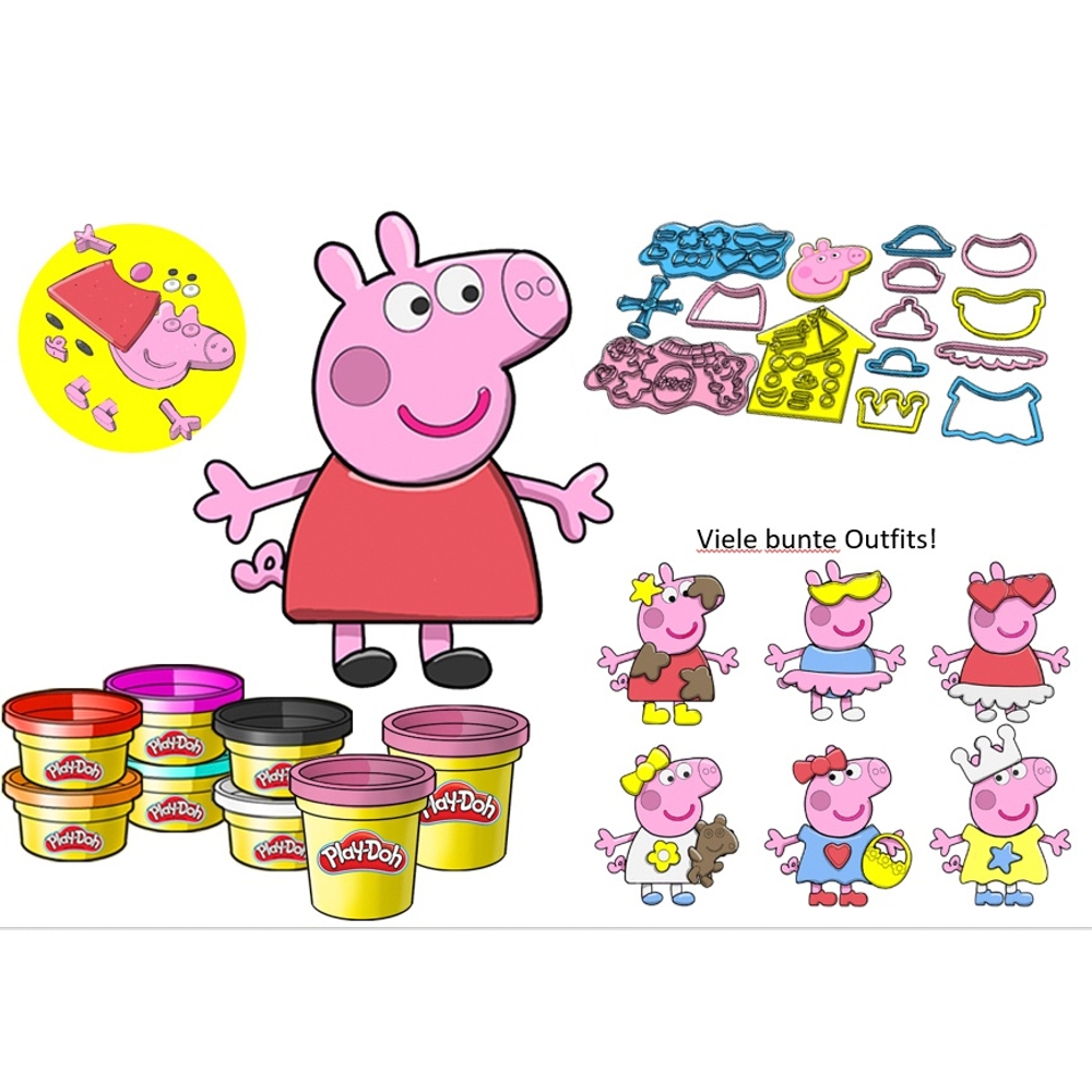 Play-Doh, Styles de Peppa Pig avec 9 pots de pâte à modeler