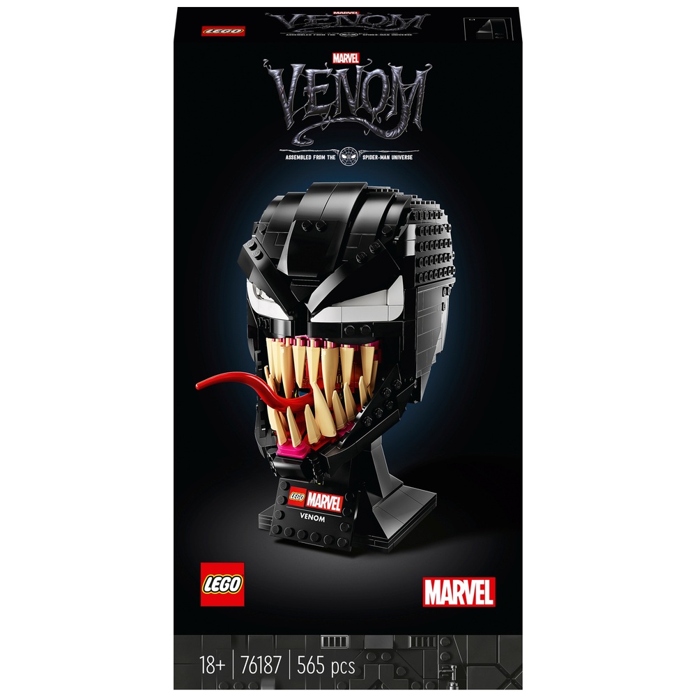 LEGO Marvel 76187 Venom Mask Set Spider-Man Universe Helmet | Smyths Toys UK