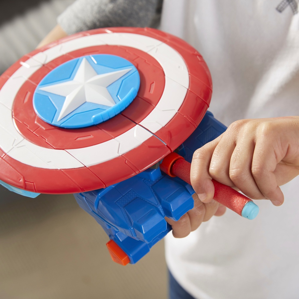 Marvel Avengers Mech Strike Captain America Strikeshot Shield | Smyths ...