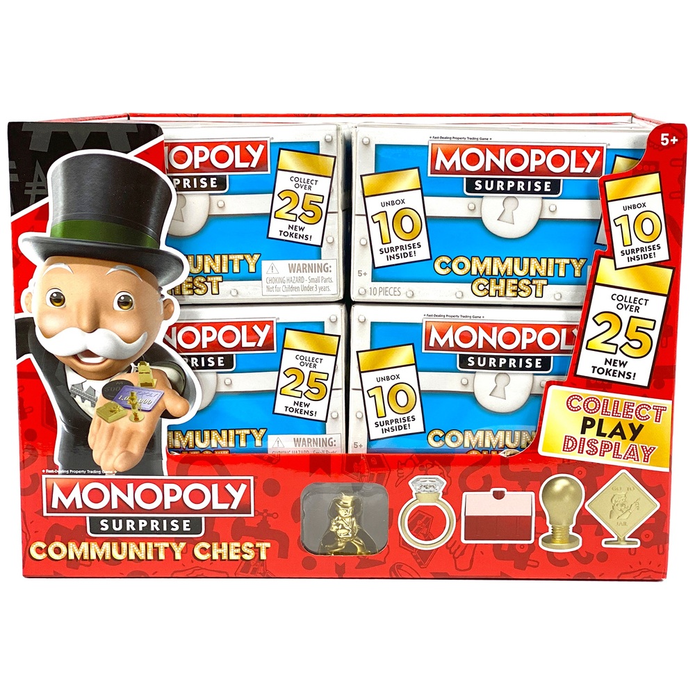 NEW SEALED Set of 3 Monopoly Surprise Community Chest Walmart Exclusive 