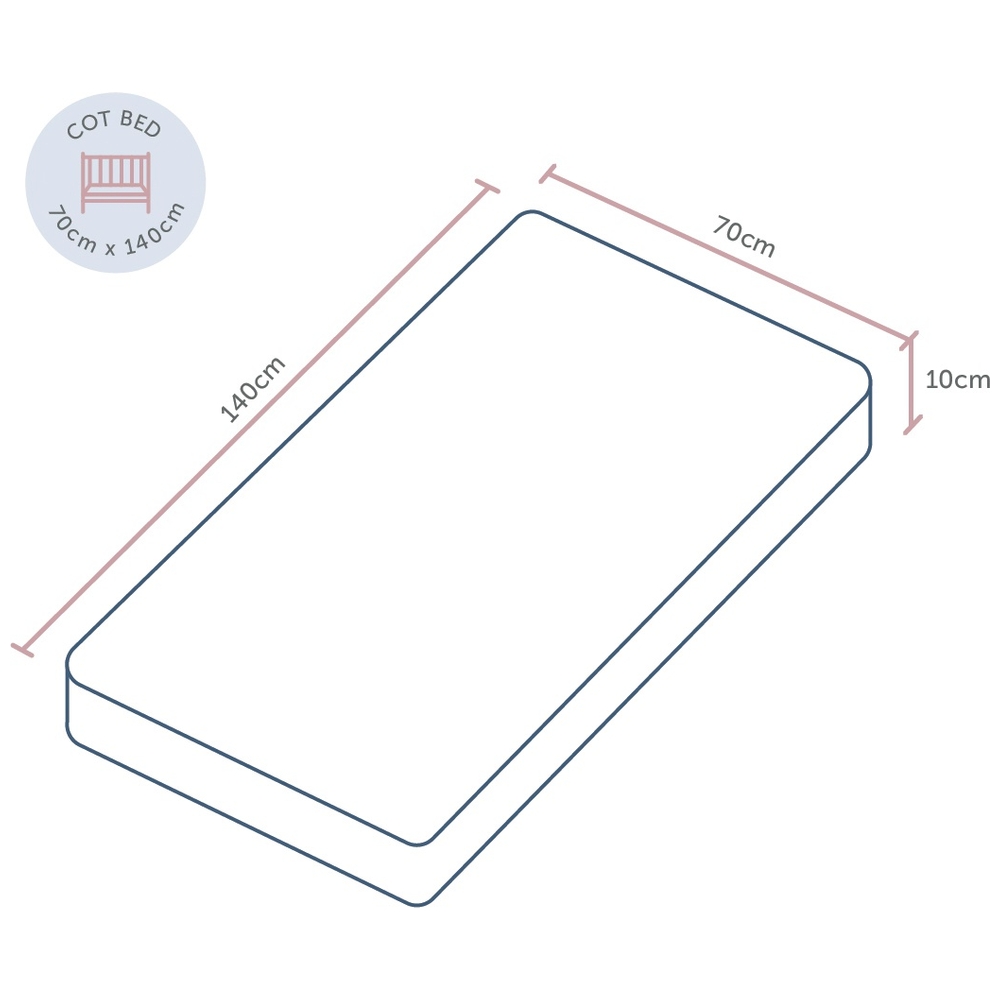 Baby Elegance BreatheDry Fibre Cot Bed Mattress 140x70cm Smyths Toys UK