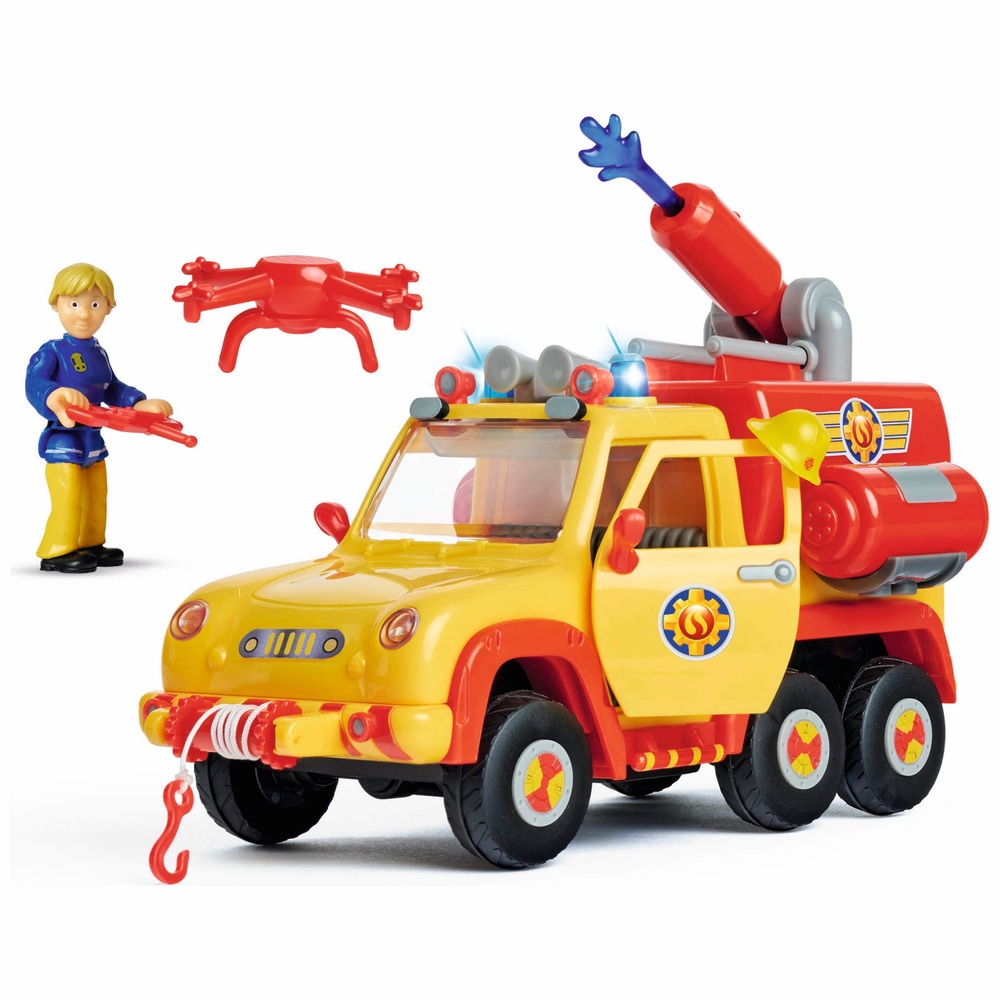 Feuerwehrauto Venus mit AnhängerFeuerwehrmann Sammit Sound und Figur 