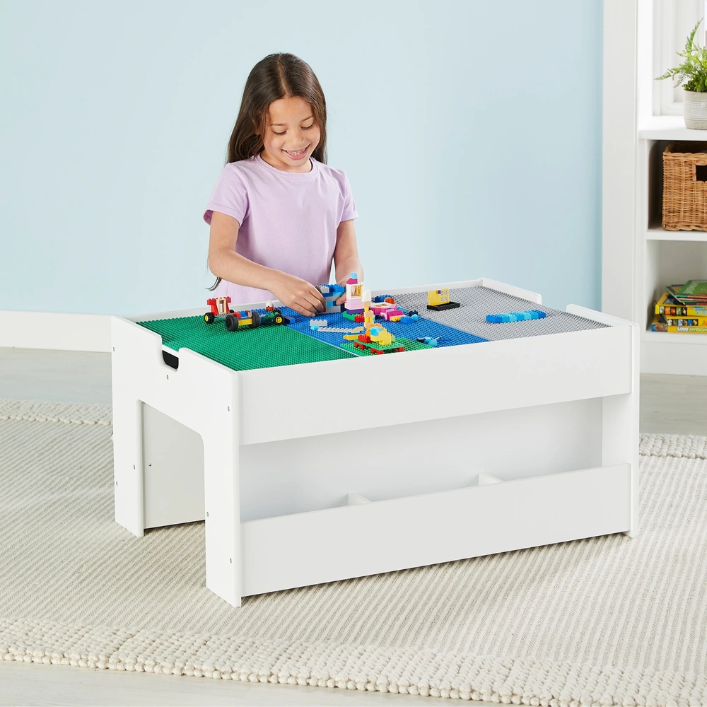 Build 'n' Store Large Wooden Base Plate Building Table White