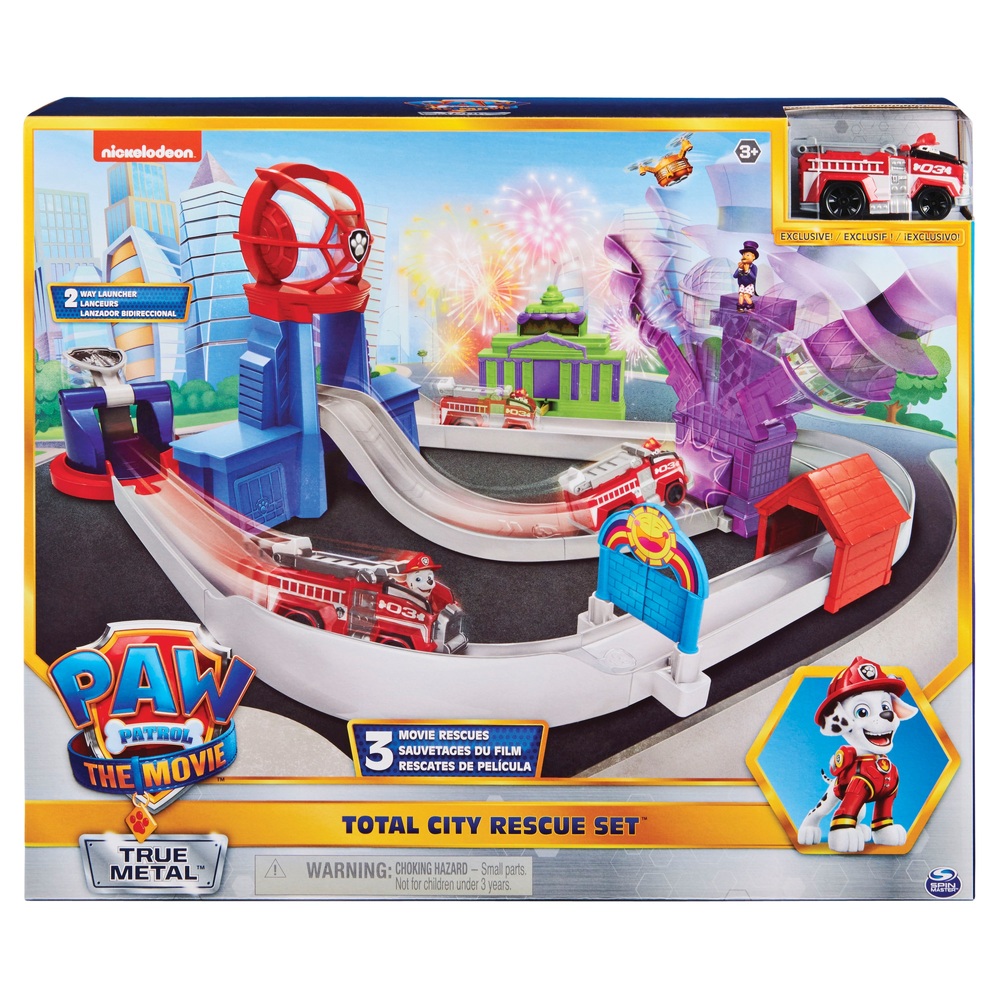 paw patrol true metal ultimate fire rescue track set