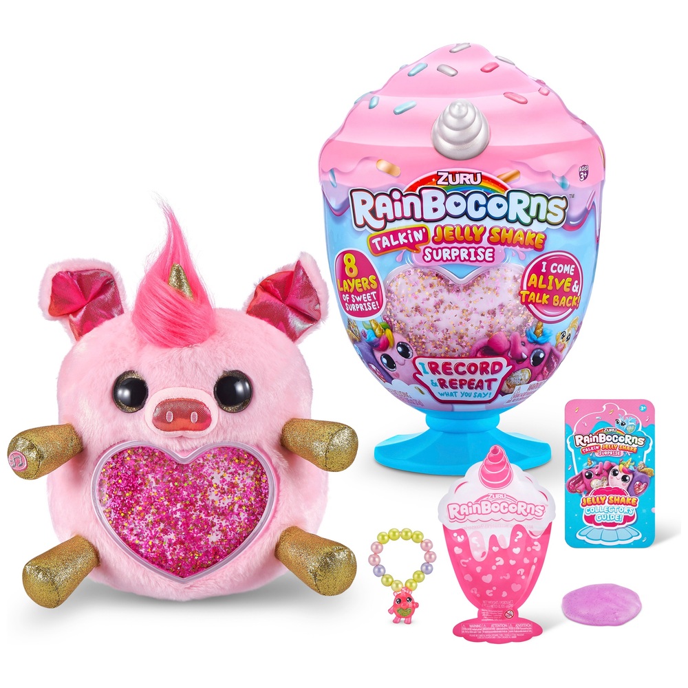 Rainbocorns Talkin' Pig Jelly Shake Surprise Electronic Plush by ZURU ...