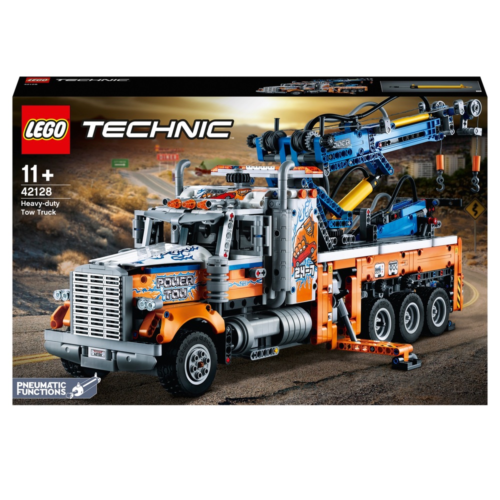 LEGO Technic 42128 Heavy-Duty Tow Truck Toy with Pneumatic Crane | Smyths UK