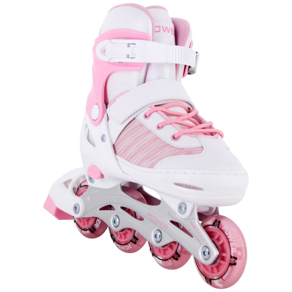 Modieus voorraad schraper Inline skates met lichtgevende ledwielen maat 34-37 roze/wit | Smyths Toys  Nederland