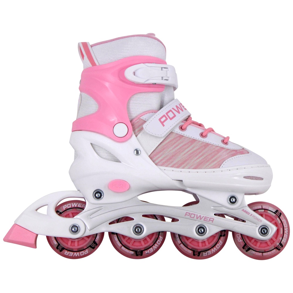 Wolk vermoeidheid Verknald Inline skates lichtgevende ledwielen maat 38-41 roze/wit | Smyths Toys  Nederland